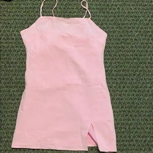 Pink dress with small slit